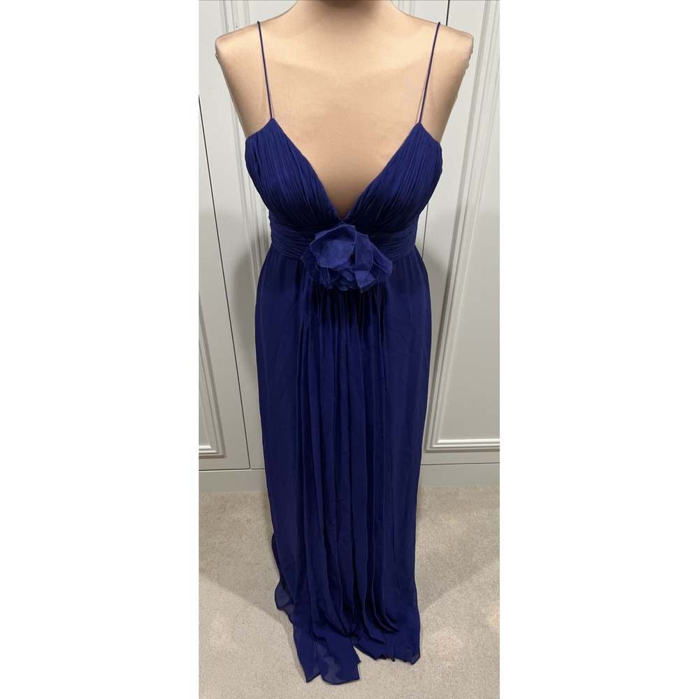 Marchesa Notte Purple Silk Grecian Maxi Dress Size 4 Gown Occasion Event